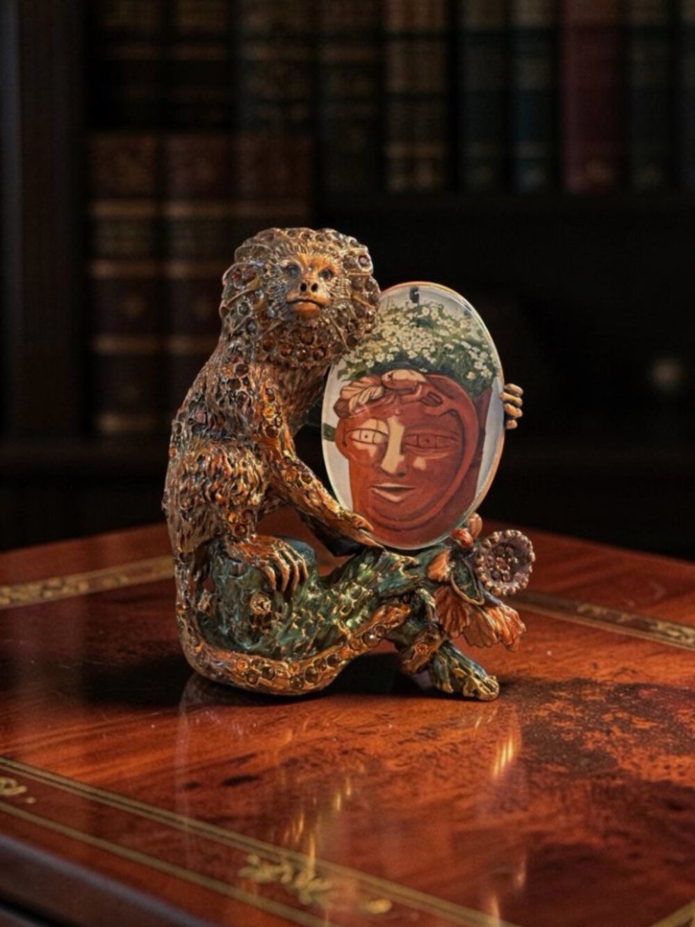 RARE JAY STRONGWATER JEWELLED MONKEY PICTURE FRAME